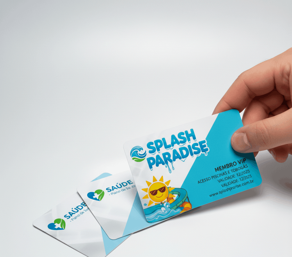Cartão PVC Carteirinha de Clube Parque aquático